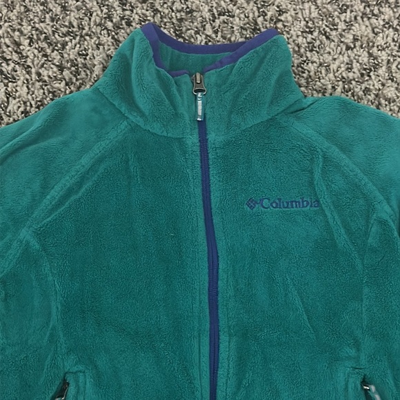 Columbia Girls Fleece Jacket Mint Green Size XS Full zip Zipped Pockets - Picture 3 of 4